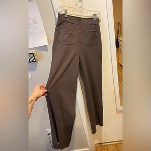 HALARA Brown Button-Front Pants